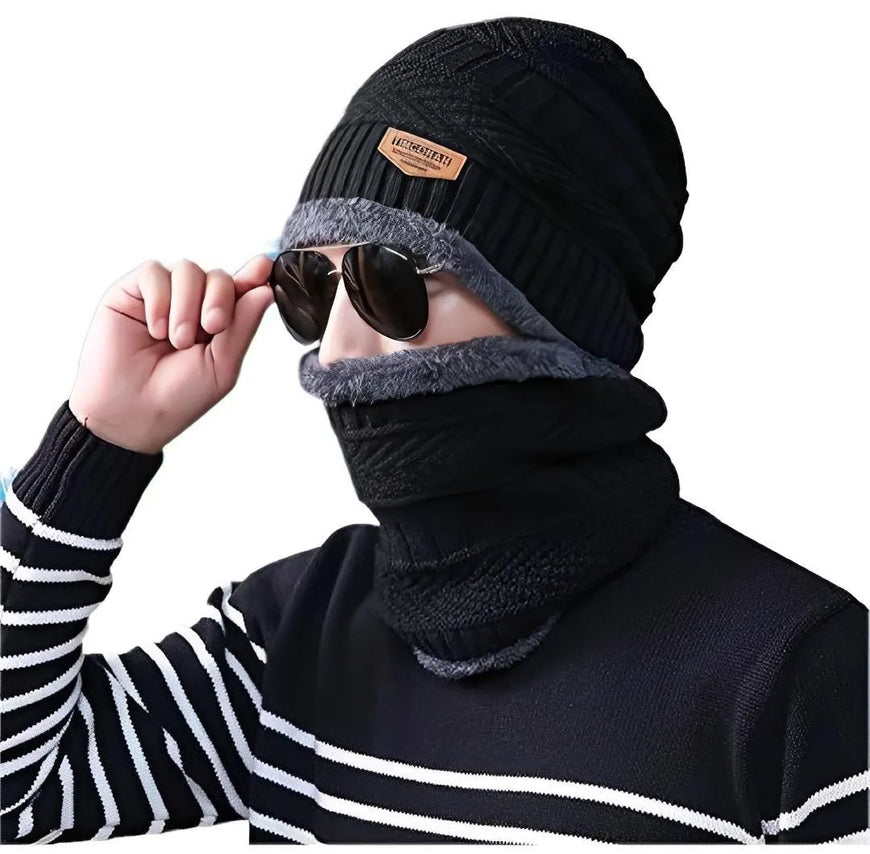 Wool Cap With Neck Warmer| Beanie | Neck Warmer Scarf