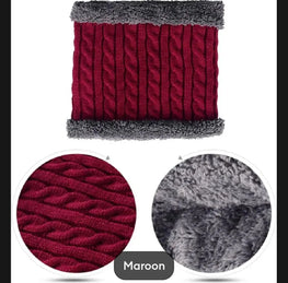 Wool Cap With Neck Warmer| Beanie | Neck Warmer Scarf