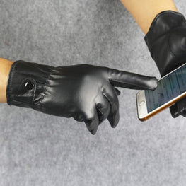 2 Pcs Leather Plain Leather Gloves 1