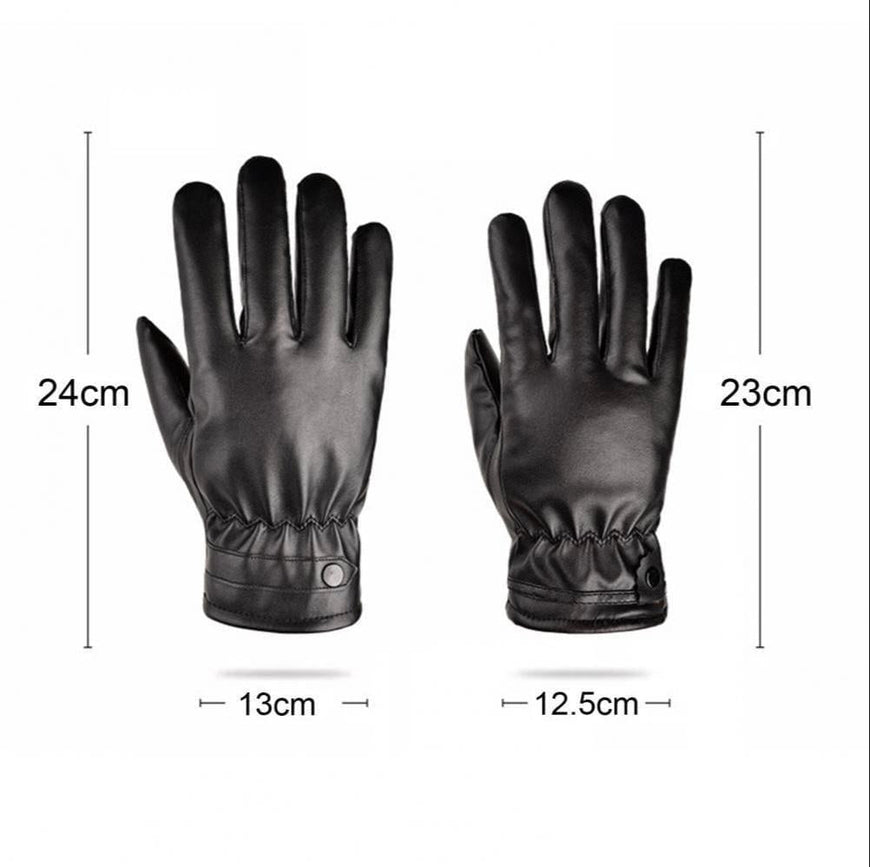 2 Pcs Leather Plain Leather Gloves 1